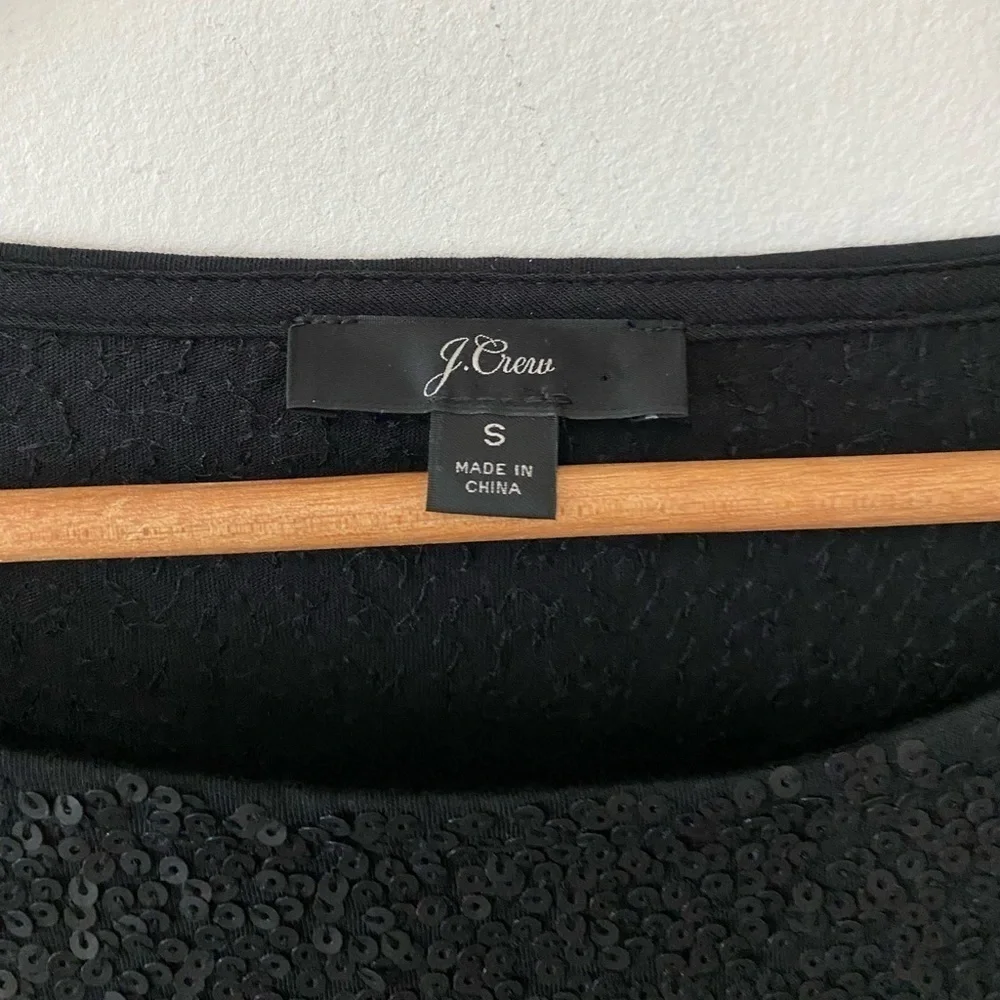 J. Crew Black Sequin Satin top